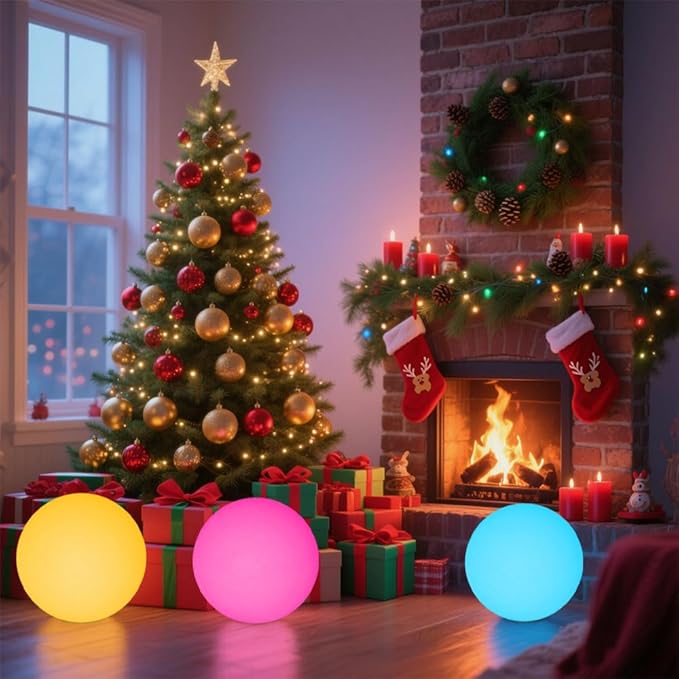16 In Cordless LED Glowing Ball Light, LED Globe Orb Night Light w/Remote - Image 6