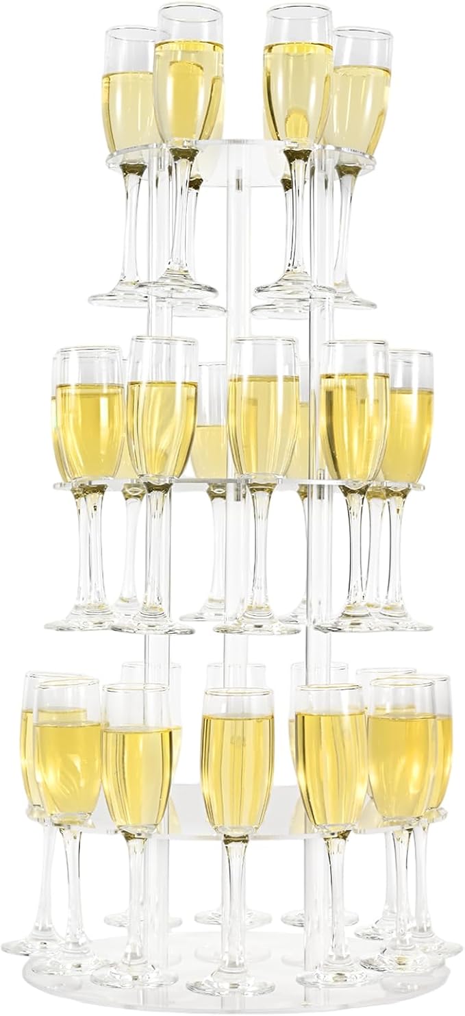 Champagne Tower, Circle Acrylic Champagne Display Rack Stand by LaumffonOfficial