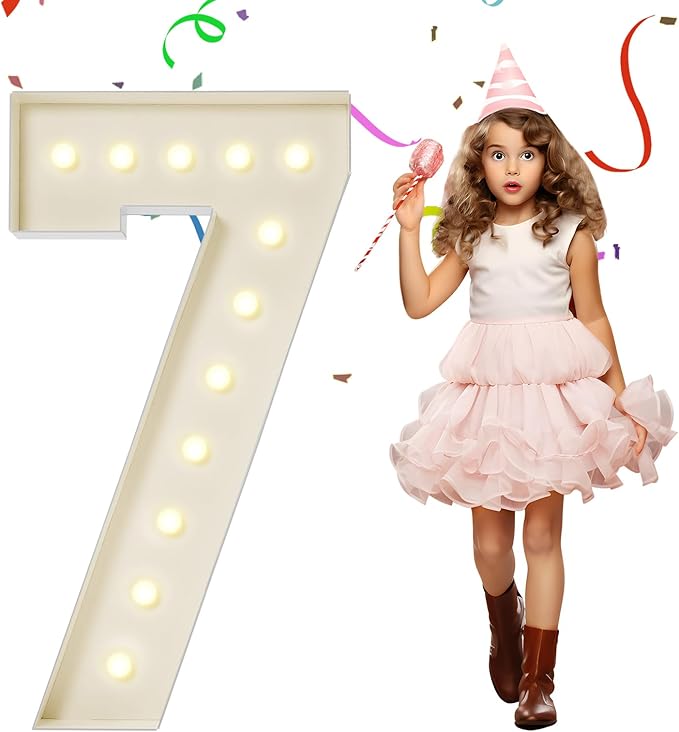 4FT Marquee Numbers, Large Light Up Numbers 7 by eufony
