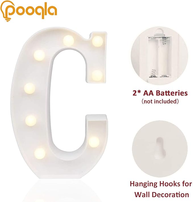 Pooqla LED Marquee Letter Lights Sign, Light Up Alphabet Letter - Image 2
