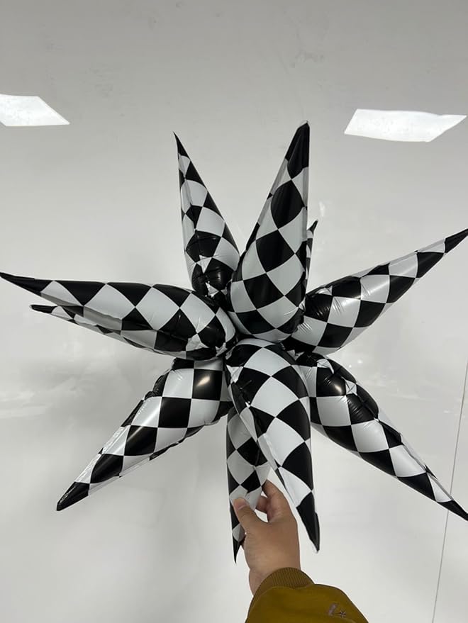 3pcs 26inch 3D Black White Explosion Star foil Balloon - Image 5