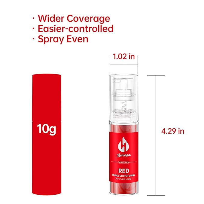 Red Edible Glitter Spray - 10g Edible Red Glitter - Image 2