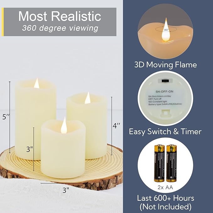 Flameless Candles Battery Operated - Image 2