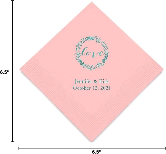 Weddingstar Personalized Printed Paper Napkins 3-Ply 50 Pack - Image 8