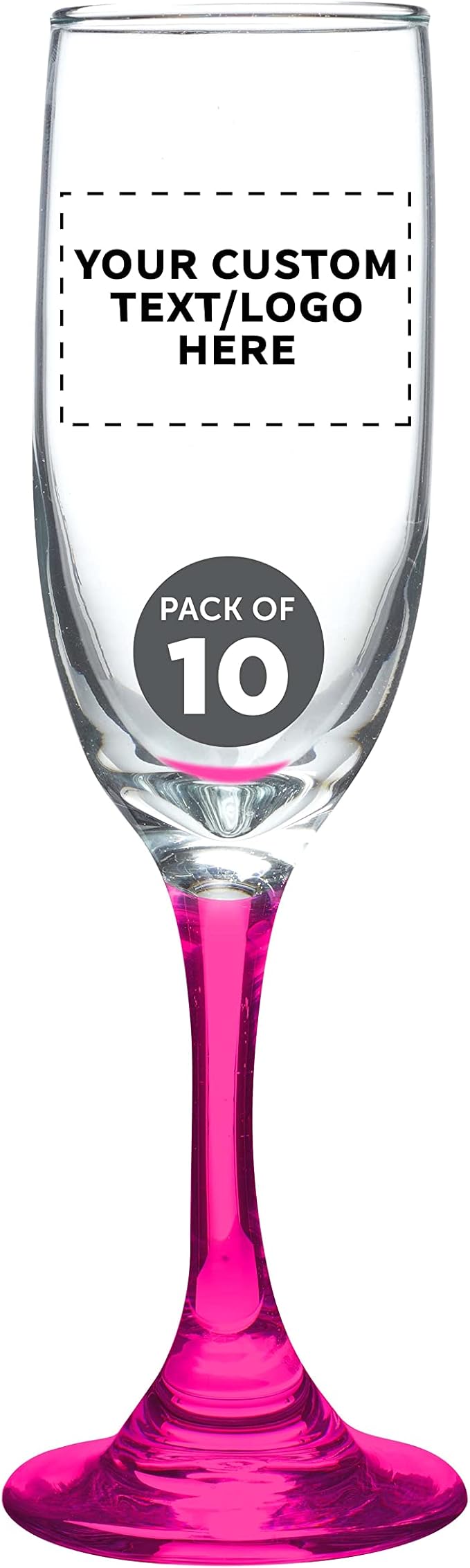 DISCOUNT PROMOS Custom Premiere Champagne Flutes 6.25 oz. Set of 10, by DISCOUNTPROMOS