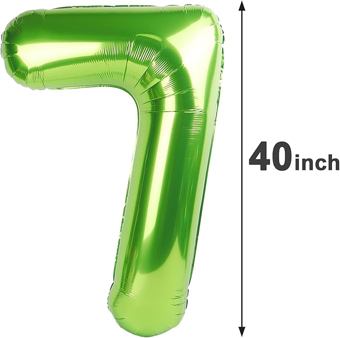 Light Green Number 7 Birthday Balloon 40 Inch, Digital Balloons - Image 2
