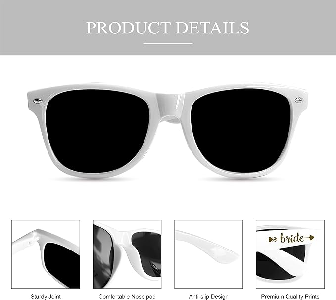 LADY&HOME 10 Pack Bachelorette Party Sunglasses, Bridesmaid and Bride Tribe - Image 3
