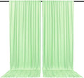 2 Panels Light Green Backdrop Curtain, 10 x 10 Feet Satin Background Curtains by Zankubom