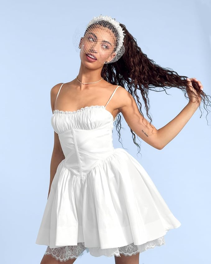 xo, Fetti Pearl Beaded Bridal Headband + Birdcage Veil | Bachelorette Party - Image 5