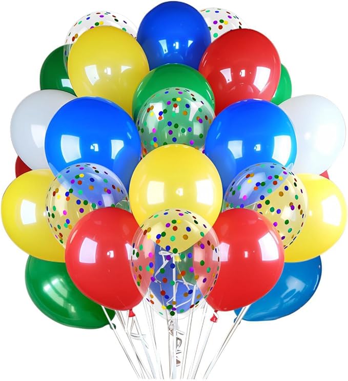 300 Pcs Red Yellow Blue Green Balloons, 12 Inch Red Yellow Blue Green Balloons by YFLIUBAI