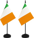 2 Pack Ireland Desk Flag Set, Irish Desktop Small Miniature Table Office Flag by Unknown