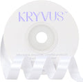 White Satin Ribbon 3/8 inch X Continuous 25 Yards, Single Face Polyester Ribbon by Kryvusribbon