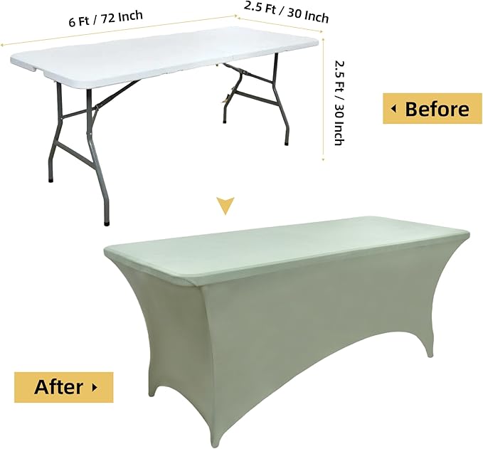 122 6-Pack 6ft Spandex Table Covers - Image 7