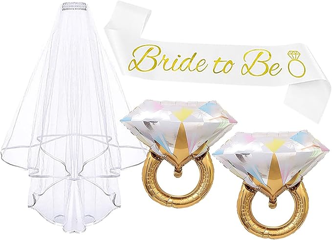 4PCS Bride To Be Sash and Veil by Unknown