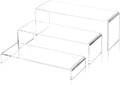 1 Set Large Acrylic Clear Display Risers, 3 Sizes 12" Rectangular Showcase by LFTYTUO