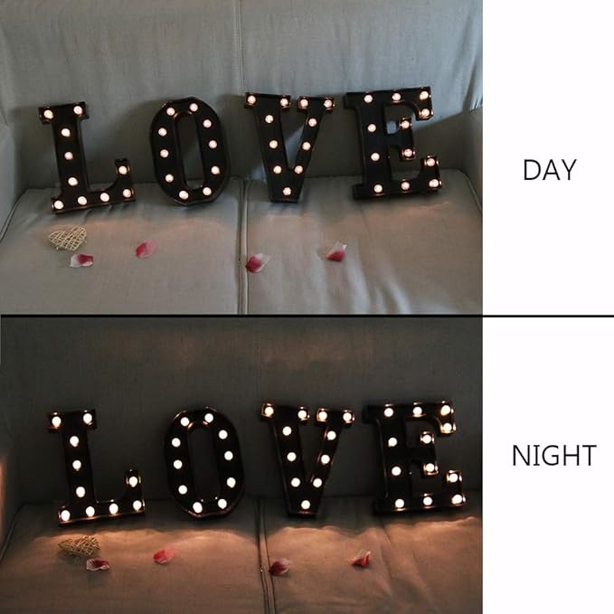 Light Up Black Alphabet Marquee Letters Sign LED Marquee Number Lights Sign - Image 5