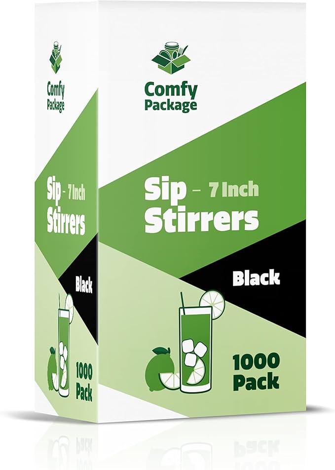 Comfy Package Black Coffee Drink Stirrers & Cocktail Straws - Image 6