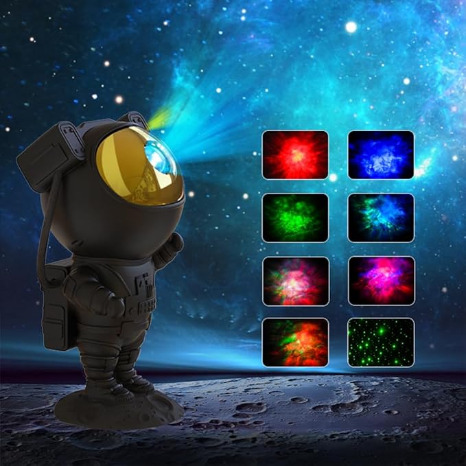 Star Projector Galaxy Night Light, Astronaut Starry Nebula Ceiling LED Lamp by LEANJU