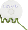 Olive Green Satin Ribbon 1/4 inch X Continuous 50 Yards, Single Face Polyester by Kryvusribbon