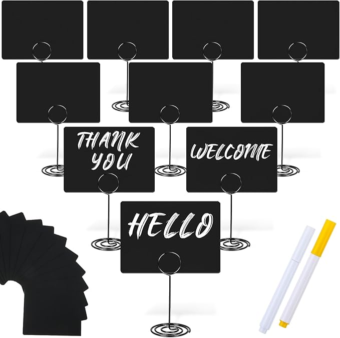 TecUnite 12 Pcs Mini Chalkboard Signs by TecUnite