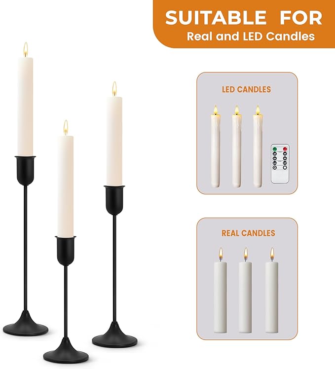 Candle Holder - 3 PCS Candlestick Holders - Vintage Candle Stick Holder - - Image 8