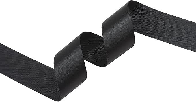 Black Satin Ribbon 1 inch X Continuous 100 Yards, Single Face Polyester Ribbon - Image 2