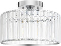 Crystal Ceiling Light Fixture, Chrome Close To Ceiling Light Fixtures, Modern by Unknown