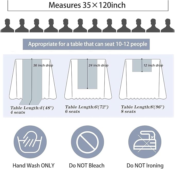 8 Pack 10Ft Cheesecloth Table Runner 35x120 inch White Boho Gauze Long Table - Image 2