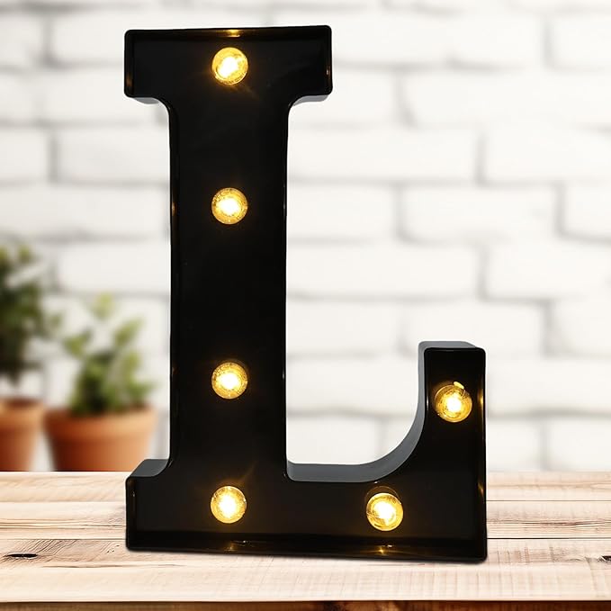 Led Marquee Letters, 8.58 Inch Black Light Up Letters, Small Led Letter Lights by DyingSwan