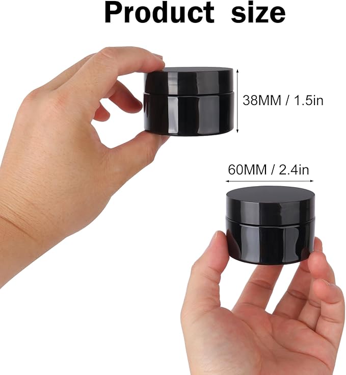 110 Packs 2 OZ Black Plastic Jars - Image 2
