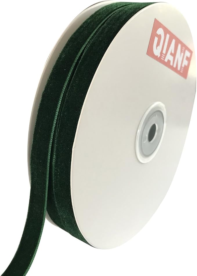 Vintage Hunter Green Velvet Ribbon, 3/8 Inch X 25Yd by QIANF