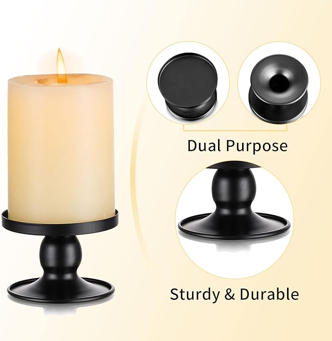 Romadedi Candle Holders for Pillar Candles, Small Metal Candle Stick Candle - Image 5