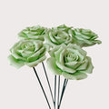 6 pcs Handmade Ceramic Roses, Featuring Vibrant Colors and Intricate Petal by wybdtic