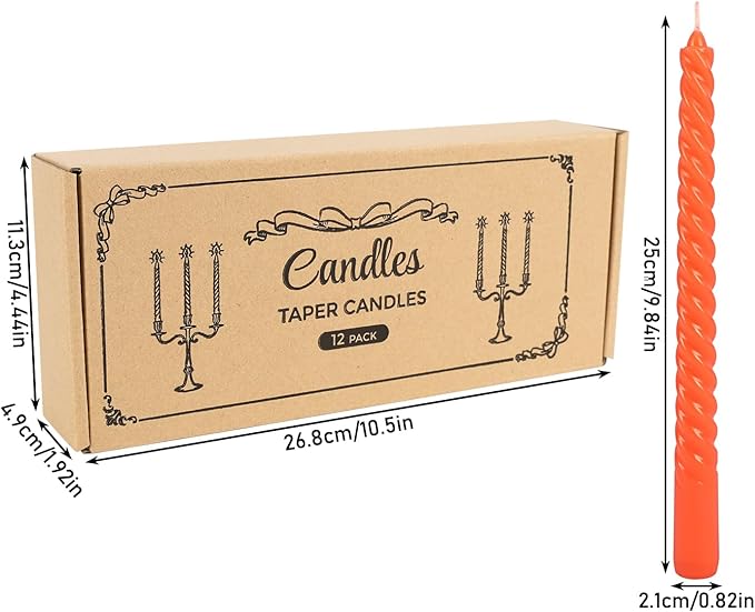 12-Pack 12-Color Spiral Taper Candles - Image 4