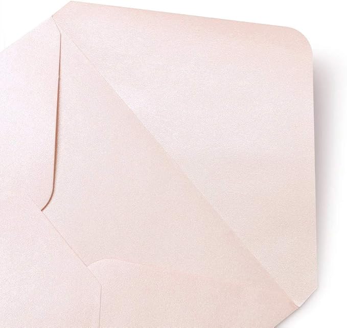 PONATIA 50 PCS/Pack A7 Envelopes, 5.25 x 7.48'' Sparkle Blush Pink Envelopes - Image 6