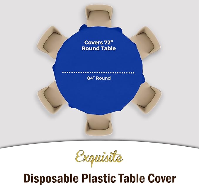 Exquisite 12-Pack Premium Plastic 84-Inch Round Tablecloth - Image 4