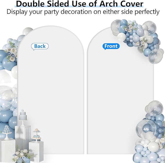 Hemmotop 6.6 ft White Arch Backdrop Cover, Spandex Arch Covers Stretchy Backdrop - Image 5