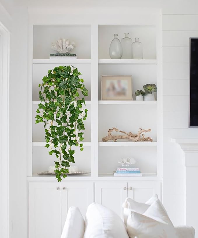 Hollyone Artificial Hanging Plants Potted 31.4" Fake Ivy Vine Faux Ivy Leaves - Image 4