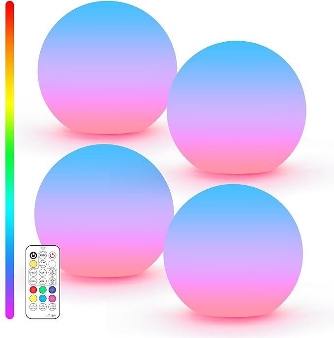 LOFTEK LED Ball Light, 3-inch RGB Ball Mood Lighting, Waterproof Ambient by LOFTEK