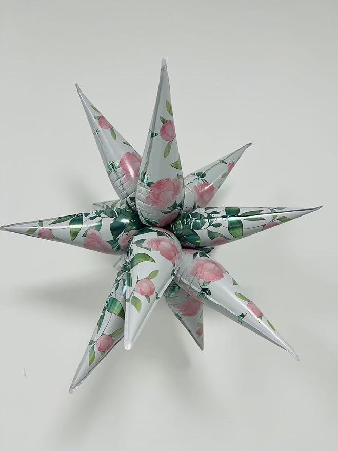 3pcs 26inch flower explosion star balloons, chinese rose explosion star balloons - Image 3