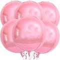 6 Pack Pearl Pink 22 Inch 4D Foil Balloons Big 360 Degree Round Sephere Mylar by LHOAVWE