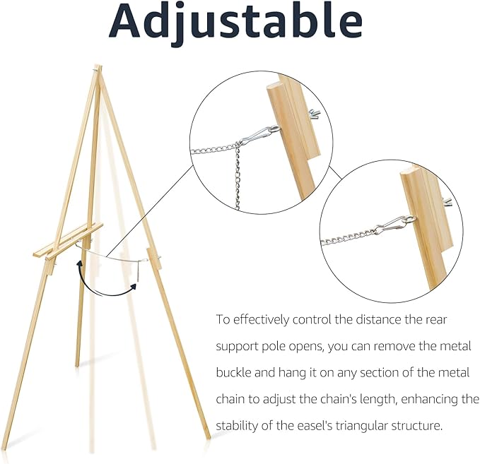 Wooden Easels for Display, Wood Easels for Wedding Signs, Stand Tripod - Image 8