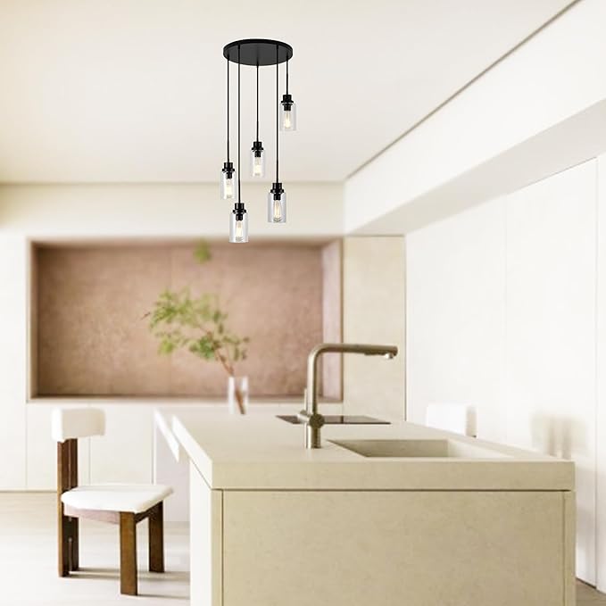 5-Light Kitchen Island Dimmable Pendant Lights - Image 3