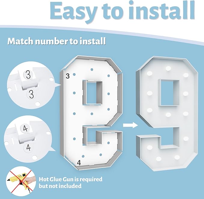 4FT Marquee Light Up Numbers - Image 4
