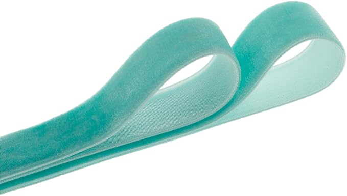 Vintage Turquoise Blue Velvet Ribbon, 1 Inch X 25Yd - Image 2