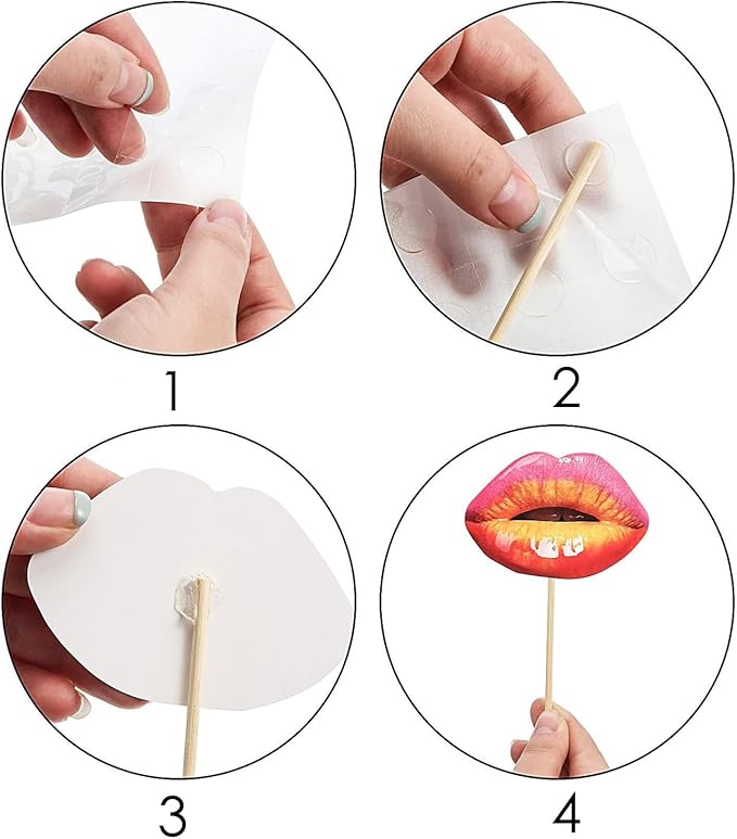 40pcs Party Photo Booth Props, Funny Lips Mouth Selfie Props Accessories - Image 3