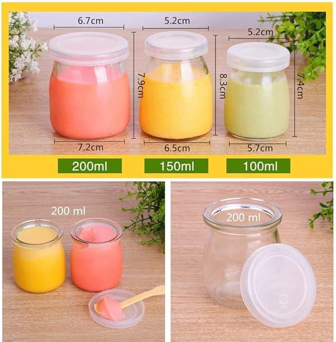 6 Pcs Yogurt Pudding Jars Bottles - Image 5