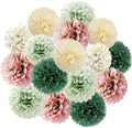16pcs Dusty Rose Olive Sage Green Tissue Paper Pom Poms Flowers Sage Green by FETETIJD