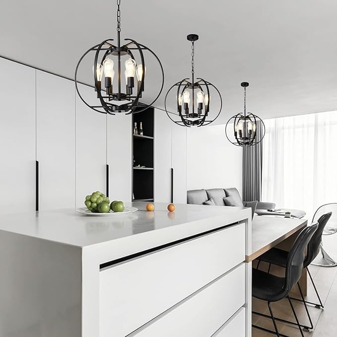 Pendant Lights Globe Black Chandeliers Lighting, Hallway Light Fixtures Ceiling - Image 2