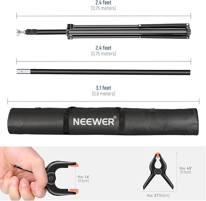 Neewer Photo Studio Backdrop Support System, 10ft/3m Wide 6.6ft/2m High - Image 9